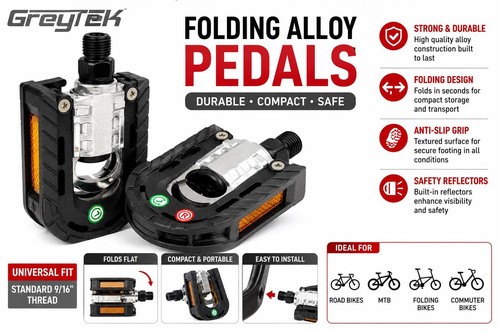 Greytek folding bike pedals - bike,