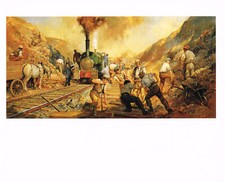 The Navvies Vintage Railway Print Picture Alan Fearnley OAF#53