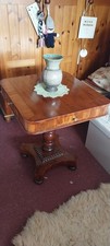 An Antique 4 Drawer 19th Century Cross Banded Mahogany Pedestal Table