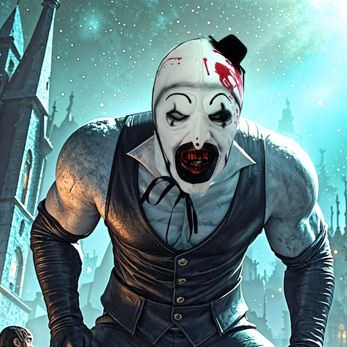Black hat joker mask terrifier - black,