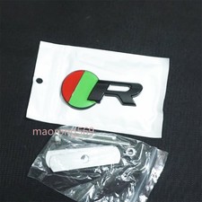1x Black Green Glossy R Metal