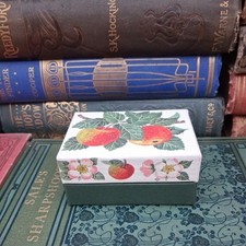 Rare Vintage Matthew Rice Pat Albeck apple design cardboard gift box hinged lid 