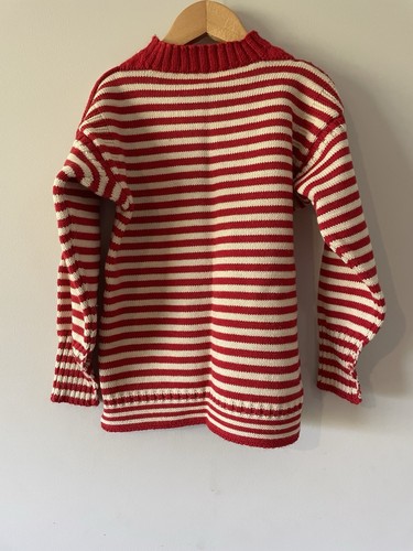 Red and aran striped - and,