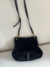 UGG Australia Hobo Quin crossbody black leather and shearling handbag