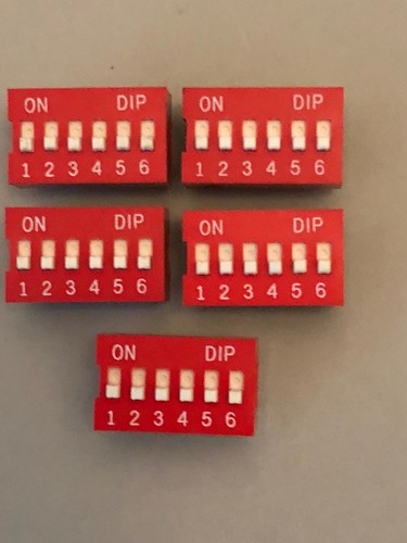 5pcs way dip switch - 6p, 6-way