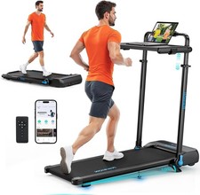 Treadmill Running Machine, Removable Desk, Incline Foldable Gym Fitness Cardio