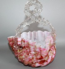 VICTORIAN GLASS BASKET WITH