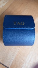 Tag Heuer Watch Navy Blue Leather Travel Box Case Pouch
