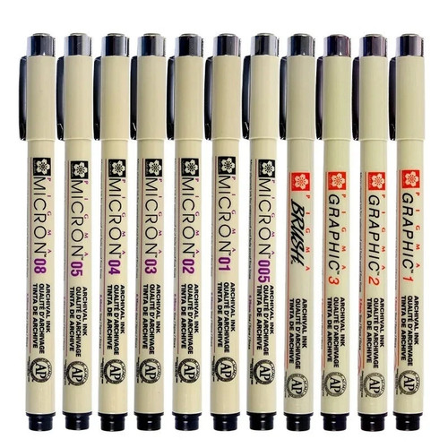 11pc sakura pigma micron - sakura,