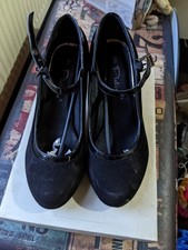 Black Faux Suede Mary Jane