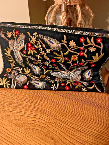 Zara embroidered velvet - velvet, clutch