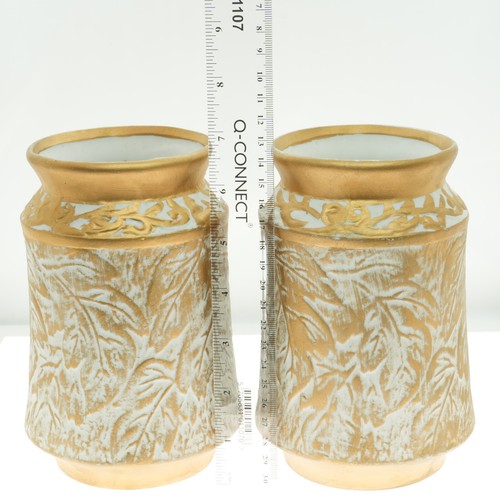 Ceramic vases pair rustic gold - pair,