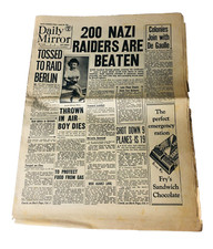 News Paper Daily Mirror War Time Raiders Beaten 30th August 1940 ra