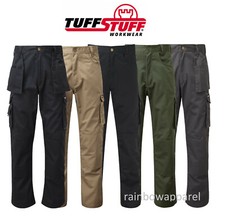 Mens Tuff Stuff Pro Work Trouser Premium Combat Cargo Style Knee Pad Pockets 711