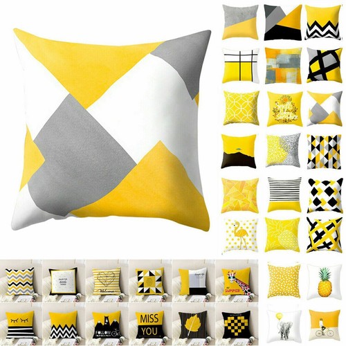 Yellow geometric cushion - geometric, cover