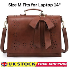 Executive Ladies Laptop Business Satchel Work Case Shoulder Bag Vegan Leather M