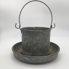 Vintage Galvanised Chicken Water Drinker Ideal Planter NO COVER