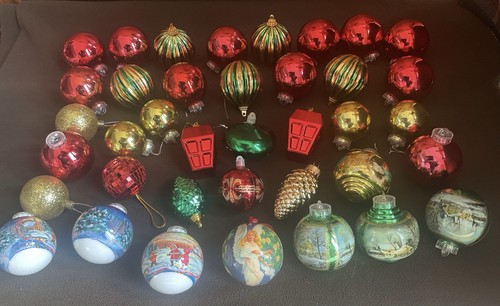 Vintage christmas baubles tree - vintage,