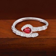 18K Gold Ruby Diamond Snake