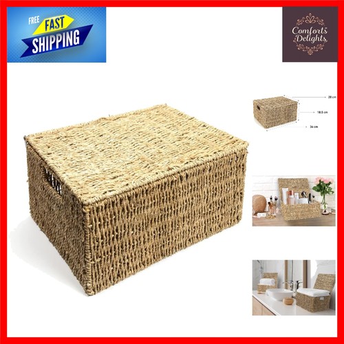 Woven natural seagrass storage - natural,