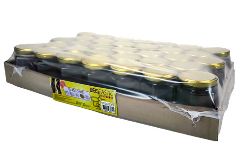 227g hexagonal glass - 227g, (0.5lb)