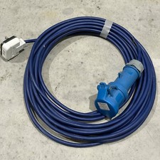 10m Used Pro Mains Adaptor Cable 13a UK Plug/16a Socket Caravan Fly Lead Hook Up