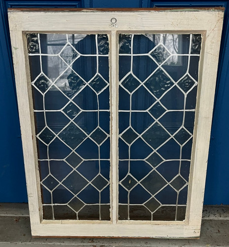 Antique leaded glass oak - leaded,