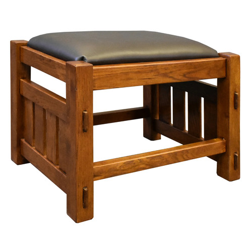 Mission oak footstool wide - footstool,