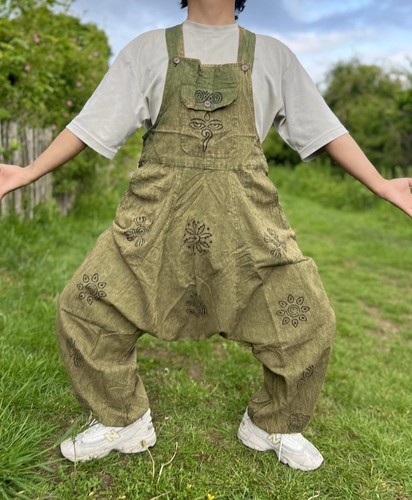 Green stonewash cotton hippie