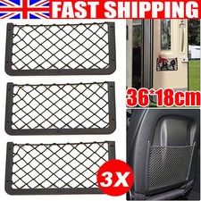 3X MOTORHOME CAMPER VAN CARAVAN CARGO STORAGE NETS POCKETS 35*18CM ORGANISER