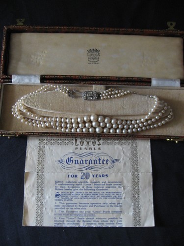 Vintage lotus pearl necklace - vintage,
