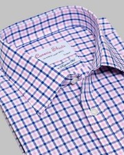 Men's Formal Poplin Pink Blue