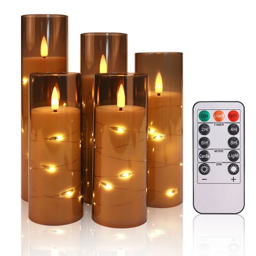 5pcs set flameless led - set, pillar