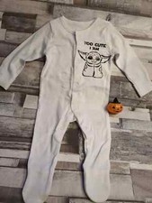 Too cute I am. Baby. Yoda. Star wars. Baby grow. Sleep suit pyjamas