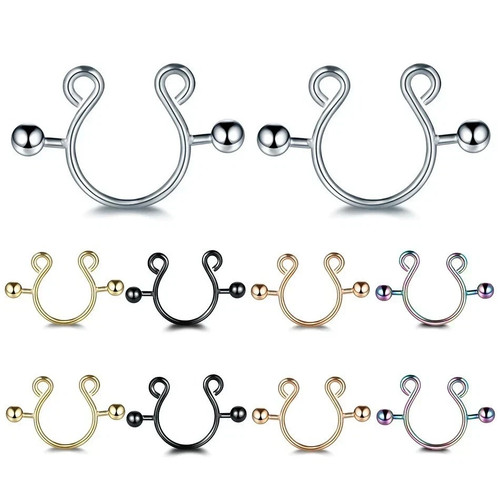 2pcs non piercing fake clip - non, on