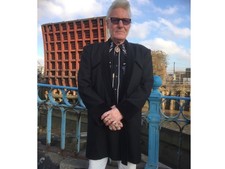 TEDDY BOY DRAPE JACKET. BLACK