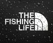 THE FISHING LIFE Vinyl Decal Adventure Camper Van Caravan Sticker TNF - 131x55mm