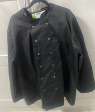 Whites Vegas Chefs Jacket Long Sleeve Black Polycotton - Size XL