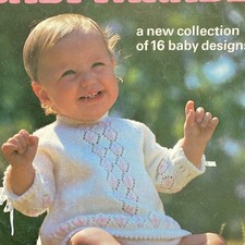 Vtg Patons 201 Baby Parade 16 Designs Knitting Pattern Book Dress Matinee Coat +