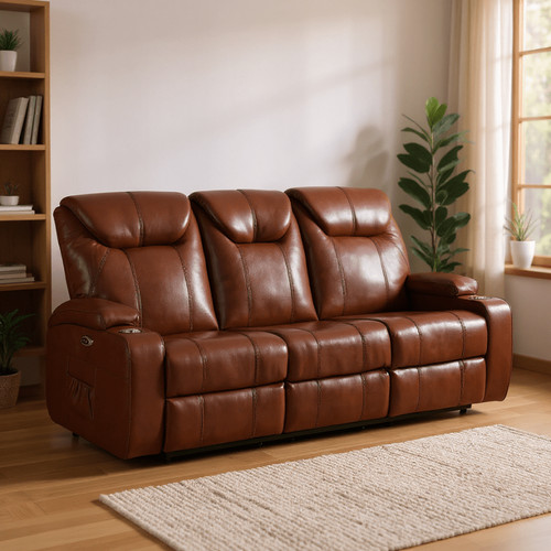Leather recliner sofa - sofa, suite