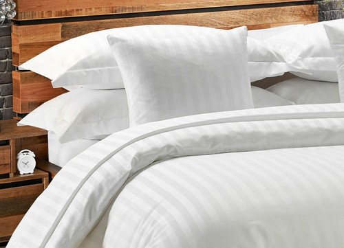 White 100 cotton - sateen, stripe