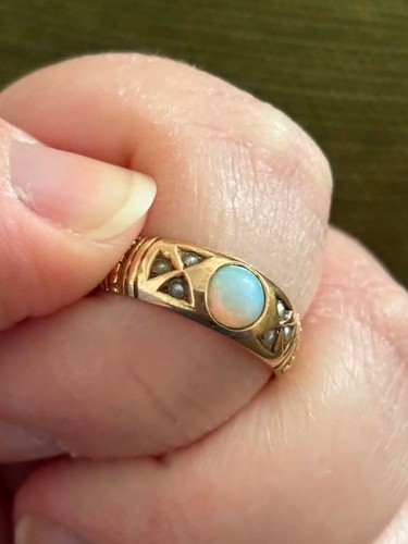 Antique edwardian 1902 opal - antique,
