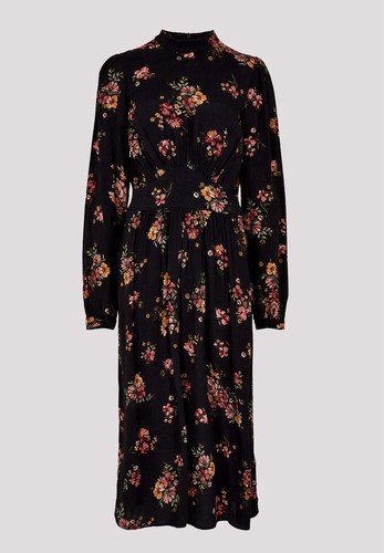 Apricot black floral - apricot,