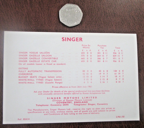 Singer range gazelle vogue - singer,