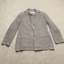 Joyce Ridings Linen Blazer Women's UK 10 Suit Jacket Brown Pockets Equestrian