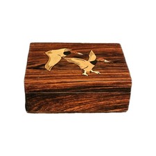 An Antique Wooden Cigarette Box Inlaid With Ducks Hand Made C1940's