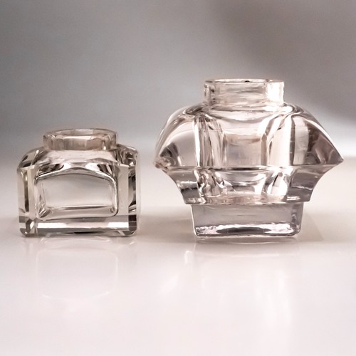 Antique glass inkwells - 2,