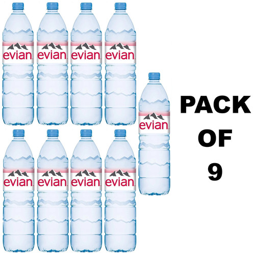 Evian water bottle - water, still