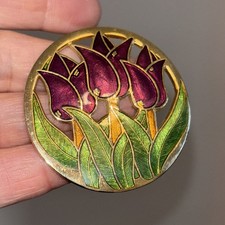 VINTAGE LARGE ENAMEL FLORAL