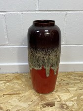 Bay Keramik W Germany 82 40 Lava Drip Pottery Red Floor Vase